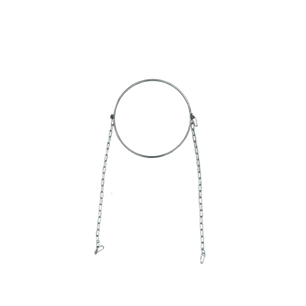 Chain with hooks and eyelets for debris chute